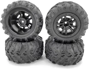 Compatible with HBX 16889 for MJX H16 16207 16208 162010 for SCY 16101 for HBX 1/16 RC 82mm Rubber Wheel Tire 12mm Hex Car Parts 4pcs RC Wheel Tires