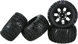 Compatible with HSP 94111 94188 1/10 Off-Road RC Cars 4PCS Truck Wheel Tires D128mm Rubber Tire Wheels in 12mm Hex Adapter RC Wheel Tires(B7)