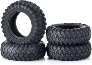Compatible with Kyosho for Mini-Z 4x4 for Jimny for Wrangler for Axial SCX24 1/18 1/24 RC Crawler Car Accessory 4Pcs 42x15mm Rubber Tires RC Wheel Tires