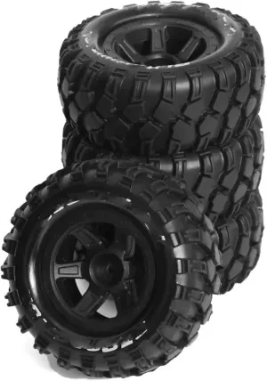Compatible with MJX 10208 1/10 RC Car Upgrade Parts Accessories 90mm for Monster Truck for Buggy Tires Wheel 12mm Hex 4pcs RC Wheel Tires