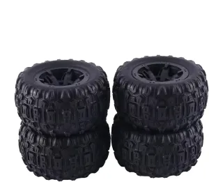Compatible with MJX for Hyper for Go 16207 16208 16209 16210 H16 H16H H16E H16P 1/16 RC Car Spare Parts 4Pcs Tire Wheel Tyres RC Wheel Tires