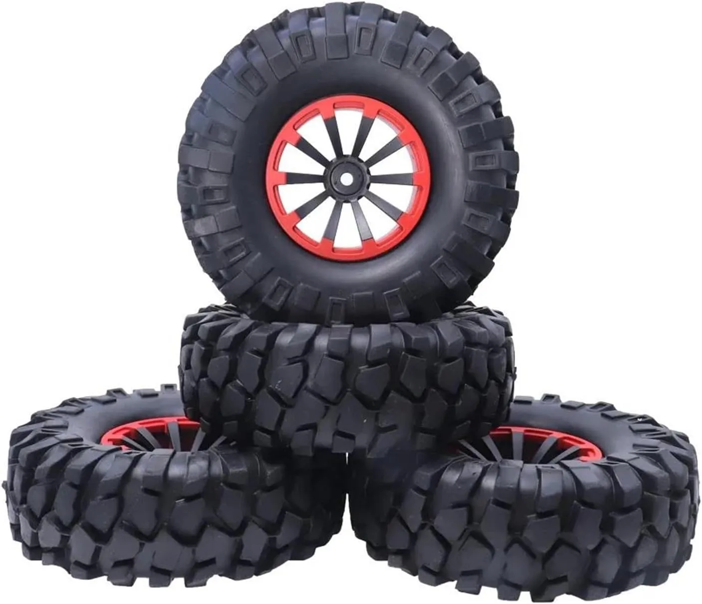 Compatible with SCX10 RC Telecontrol Model Car Tyre Simulated Gravel Tire 1.9" Tires 108mm Wheel 12mm Hex Hub RC Car Tire RC Wheel Tires(K)
