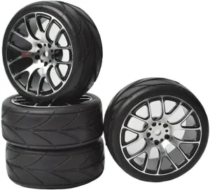 Compatible with Tamiya TT-01 TT-02 TA02 for HSP for HPI 4Pcs 1/10 On-Road Drift Car Rc Car Tires Upgrade Modified Accessories RC Wheel Tires