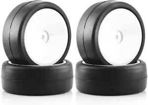 Compatible with Tamiya TT01 TT02 XV01 TA06 PTG-2 for HPI for HSP 1/10 RC for Racing Car Tire Tyre Wheel Upgrade Replacement RC Wheel Tires