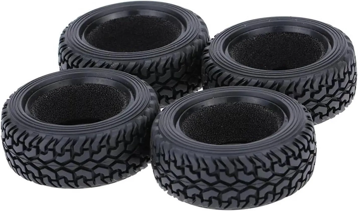 Compatible with Traxxas for HSP for Tamiya for HPI for Kyosho 1/10 RC Car Parts 4Pcs Grain Run Flat for Rally Car Tyre RC Wheel Tires