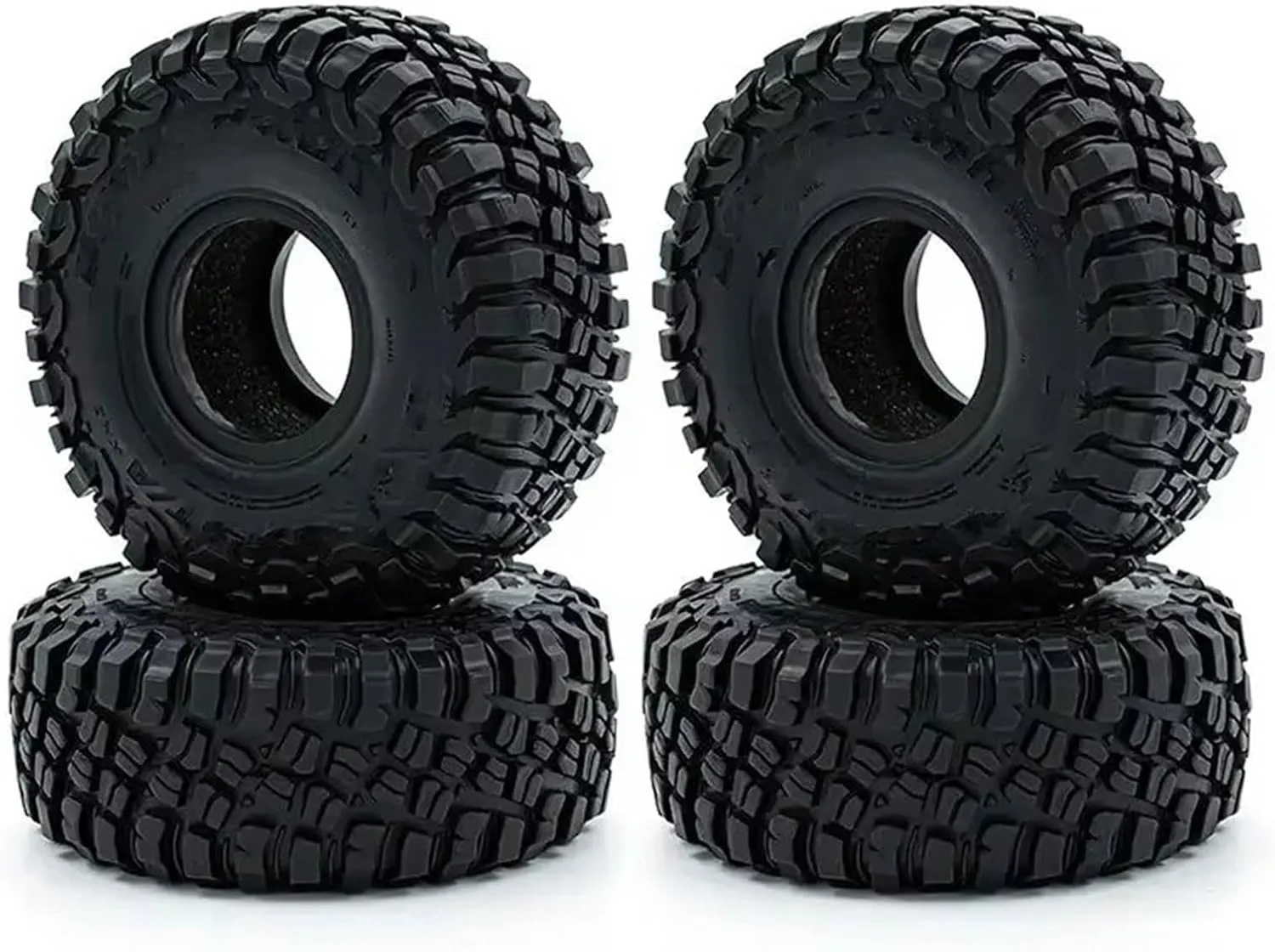 Compatible with TRX4 TRX6 SCX10 D90 TK300 CC01 for YIKONG 4102 4103 4082 RC Car 1.9 Inch 117mm Rubber Tire for Rock Crawler Tyre RC Wheel Tires