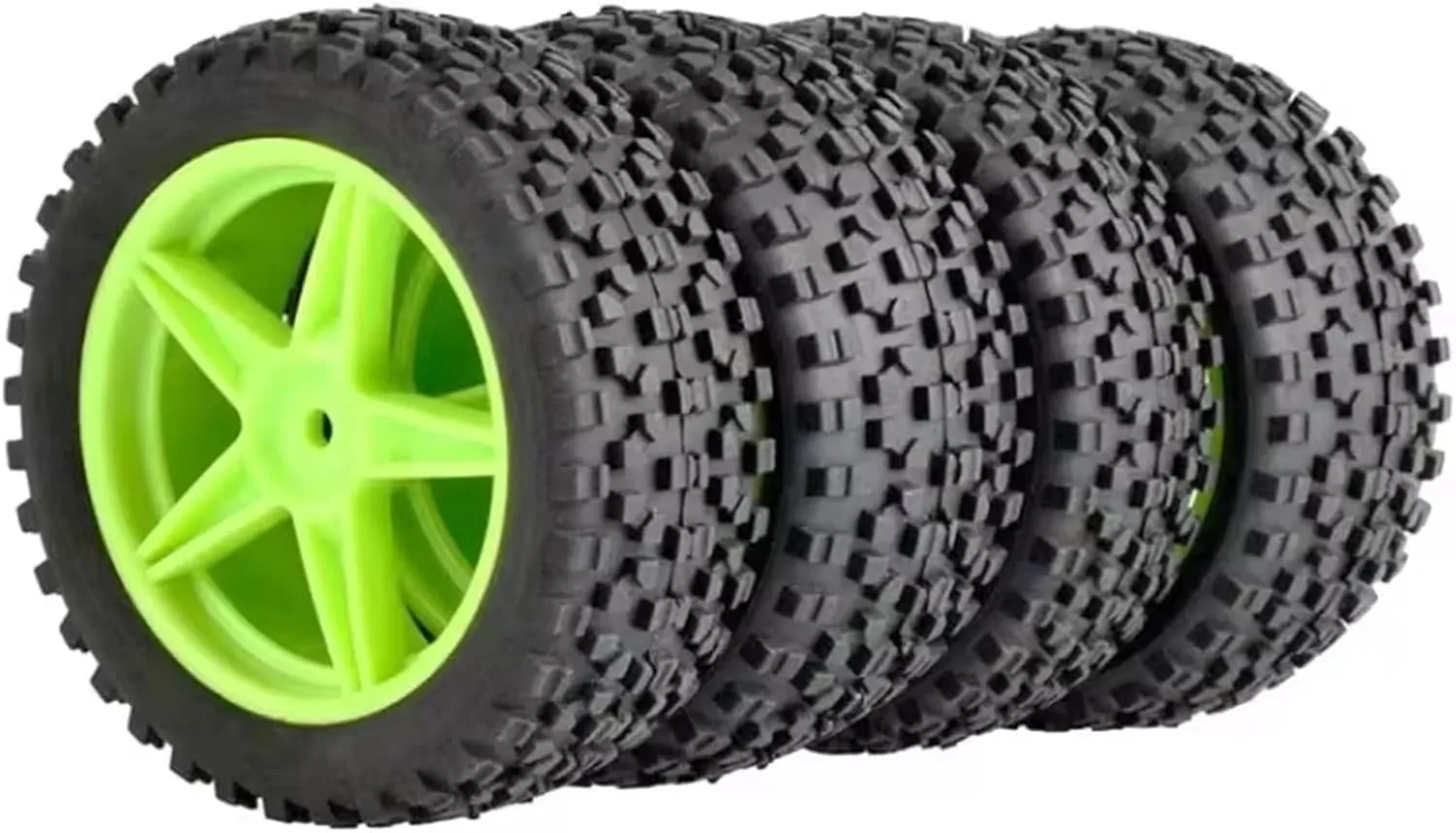 Compatible with Wltoys 144001-02 124019 104001 1/10 1/12 1/14 Scale Off Road for Buggy RC Car Upgrade Parts 4Pcs 85mm Tires Wheel Tyre RC Wheel Tires(Green)