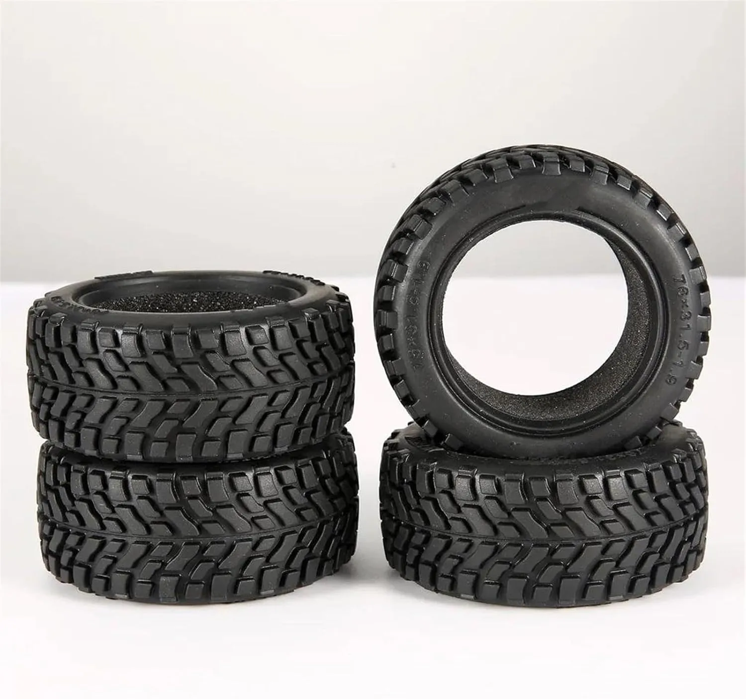 Compatible with Wltoys 144001 Scx10 for Tamiya 1.9 Inch 75mm Off Road Buggy Tires Wheel 12mm Hex Hubs Rubber for 1/14 1/16 1/10 RC Car RC Wheel Tires(A)