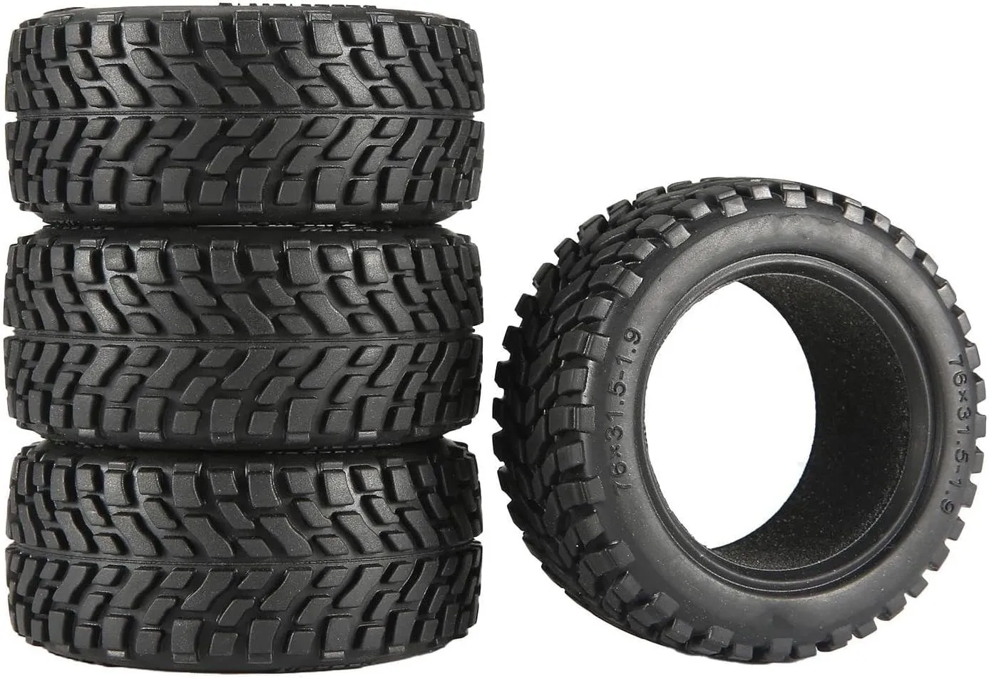 Compatible with Wltoys 144001 Scx10 for Tamiya 1.9 Inch 75mm Off Road Buggy Tires Wheel 12mm Hex Hubs Rubber for 1/14 1/16 1/10 RC Car RC Wheel Tires(A)