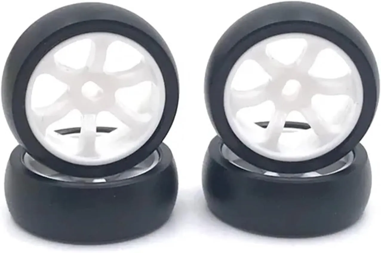 Compatible with Wltoys 284131 K969 K989 P929 for Mini-Z for Mini-Q 1/28 RC Car Upgrades Parts 4Pcs Hard Plastic Drift Tire Tyre Wheel RC Wheel Tires