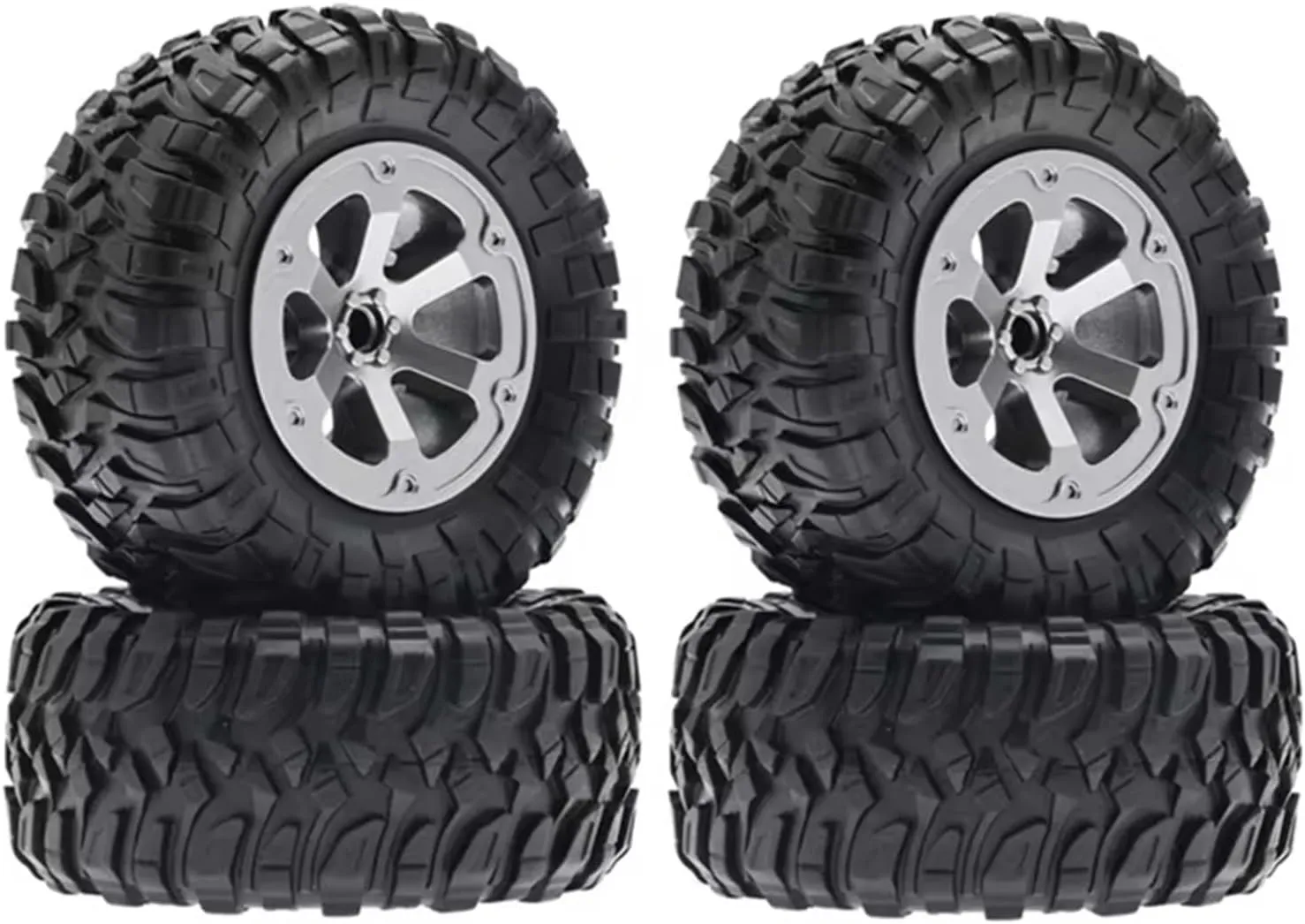 Compatible with WPL C14 C24 B24 B36 for MN D90 for MN-90 MN99S FY003 FY004 RC Car Upgrade Parts Accessories 4Pcs 73Mm Tire Tyre Wheel RC Wheel Tires