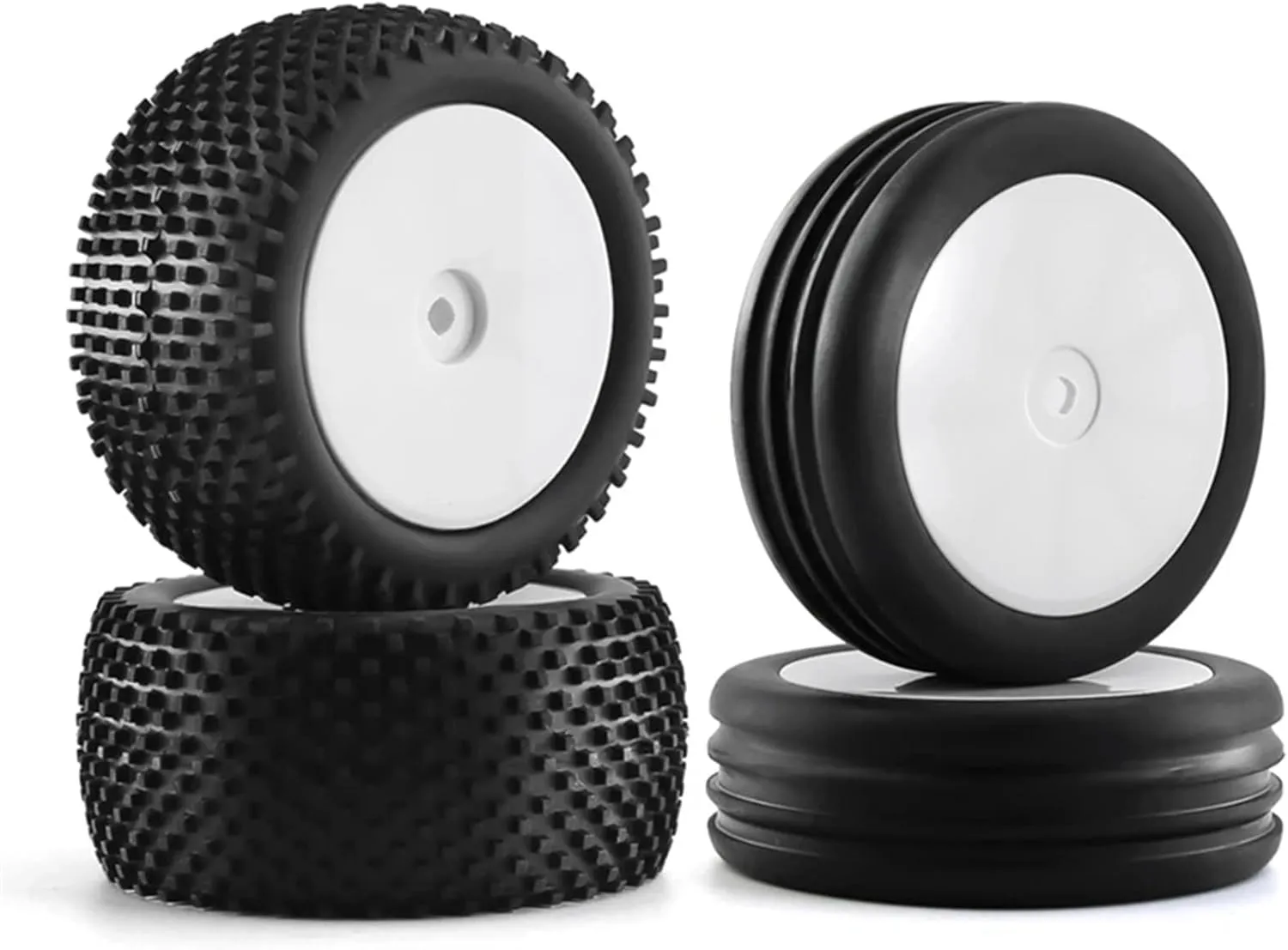 Compatible with XRAY XB2 for Serpent SRX2 SRX4 for Bandit for Tekno 1/10 2WD RC Off-Road Buggy Car Rubber Tires Wheels Replacement Parts RC Wheel Tires