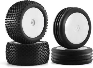 Compatible with XRAY XB2 for Serpent SRX2 SRX4 for Bandit for Tekno 1/10 2WD RC Off-Road Buggy Car Rubber Tires Wheels Replacement Parts RC Wheel Tires