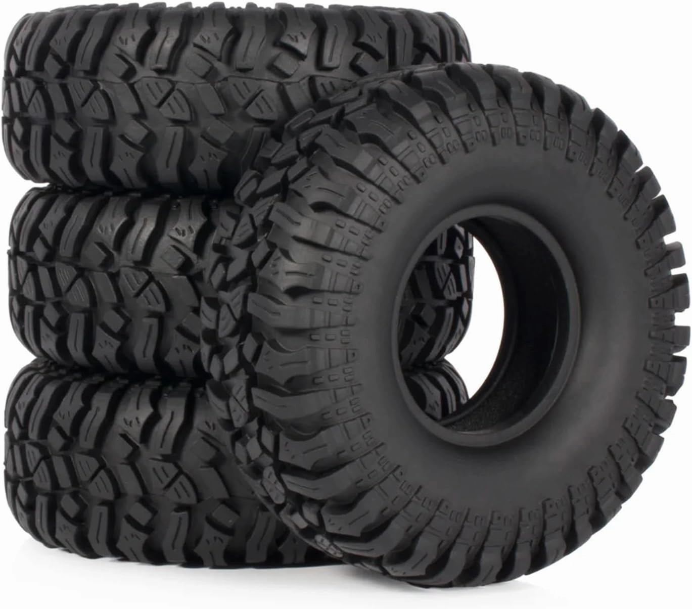 Compatible with Axial SCX10 TRX4 D90 for Capra for Redcat Gen8 for YIKONG for LCG 4Pcs 1.9'' Rubber Rock Tyres Wheel Tires 1/10 RC Car RC Wheel Tires