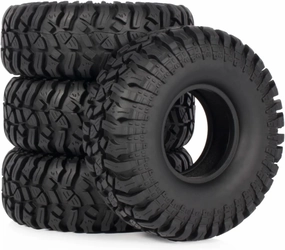 Compatible with Axial SCX10 TRX4 D90 for Capra for Redcat Gen8 for YIKONG for LCG 4Pcs 1.9'' Rubber Rock Tyres Wheel Tires 1/10 RC Car RC Wheel Tires