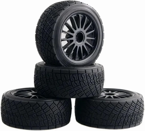 Compatible with HPI WR8 for Flux for Rally 3.0 110697 94177 4PCS 2.2 Inch Wheel Rims Hub 80MM Tires Tyre 1/10 RC Car Part RC Wheel Tires(Black)