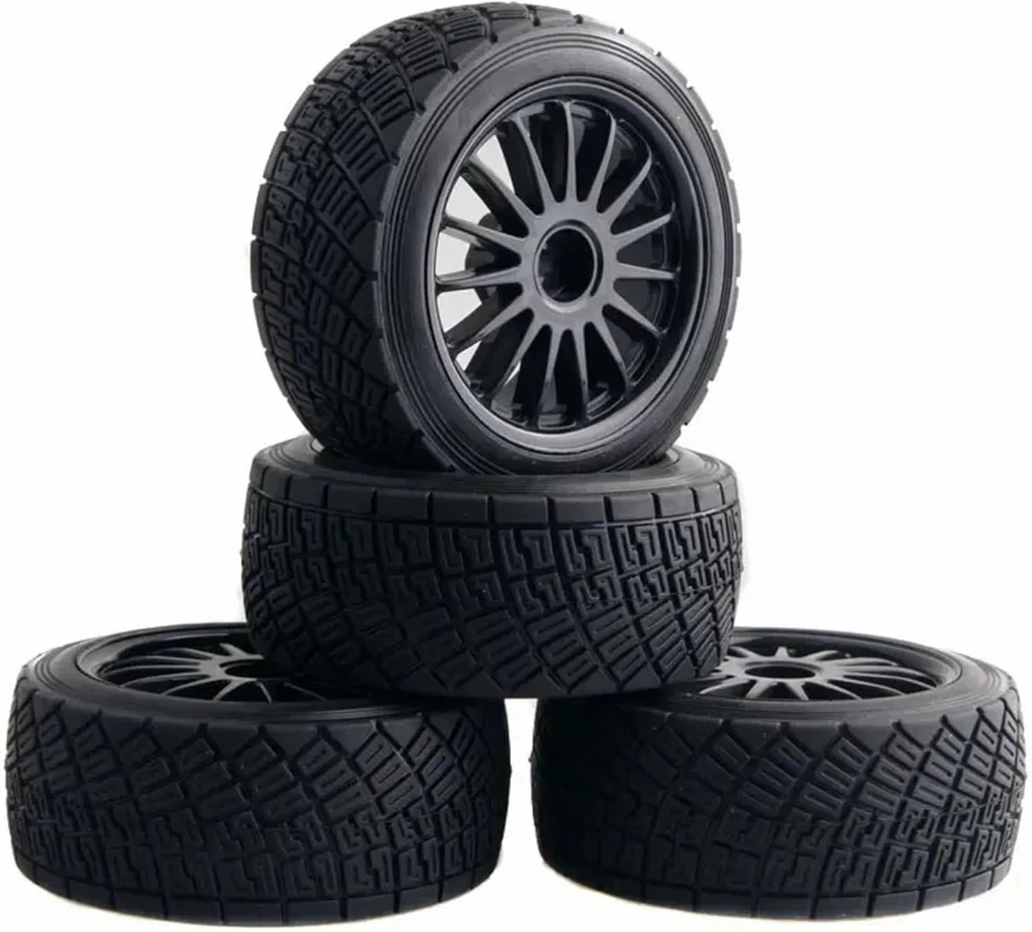Compatible with HPI WR8 for Flux for Rally 3.0 110697 94177 4PCS 2.2 Inch Wheel Rims Hub 80MM Tires Tyre 1/10 RC Car Part RC Wheel Tires(Black)