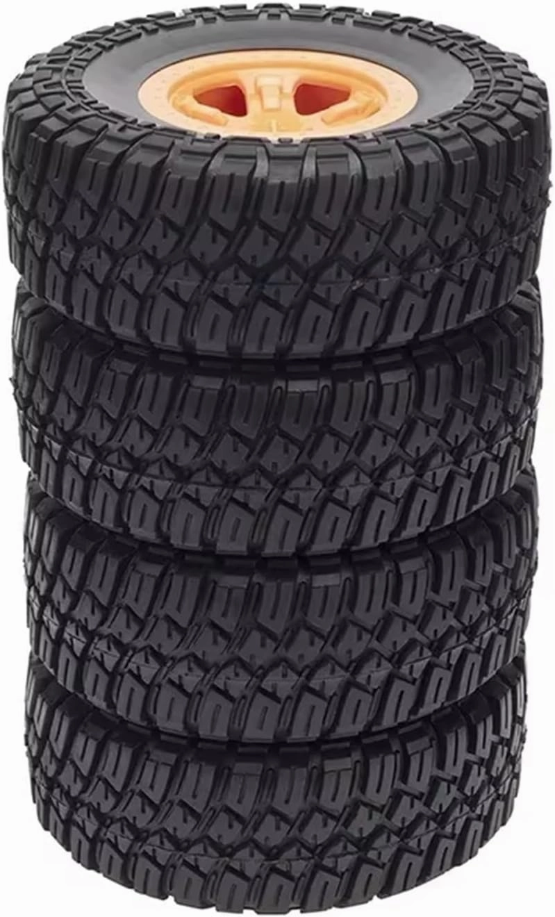 Compatible with REMO RP2046 for Huanqi 727 for Slash 1:10 Short-Course Truck for Model Cars Running for Street for Buggy Tires RC Wheel Tires(Orange)