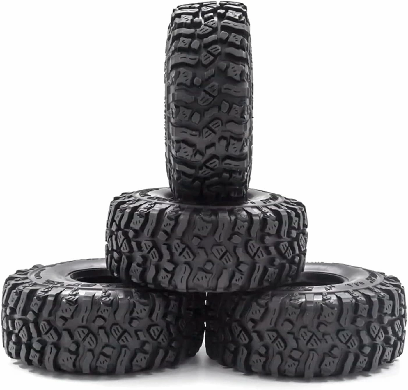 Compatible with TRX4 for SCX10 90046 90047 CC01 Tyre Kit 4pcs Universal 1.9 Inch Off-Road Tyre Tread for 1/10 RC Car RC Wheel Tires(B)