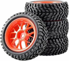 Compatible with Trxs for HSP for Tamiya for HPI for 1/10 On Road Wheels Drift Rims 75mm RC Tires for Rc Car On-Road Drift Rock RC Car Tire RC Wheel Tires(Red)