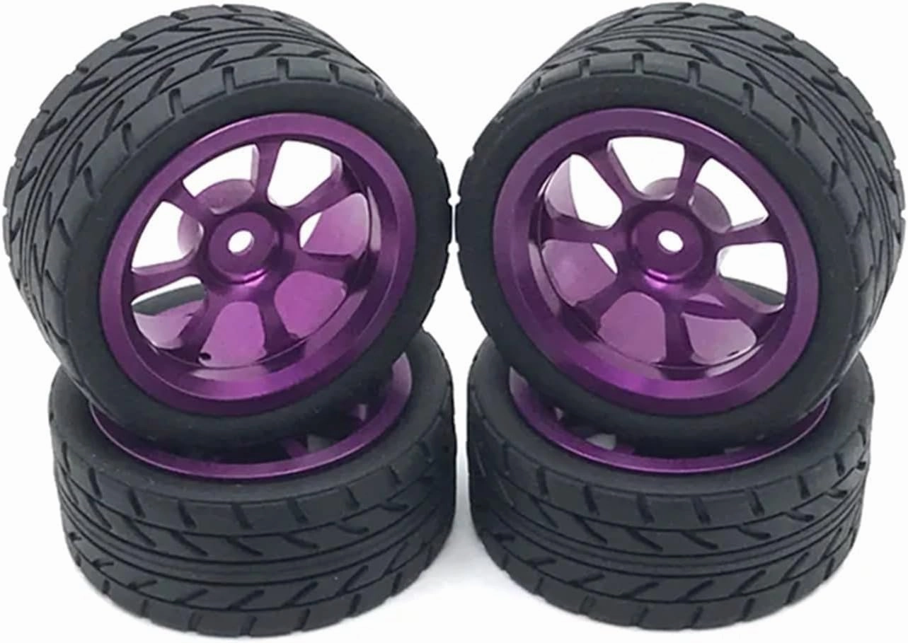 Compatible with WLToys 124016 124017 124018 124019 144001 A959 Upgrade Wheels Tires 1:12 1:14 1:18 RC Car Accessories RC Wheel Tires(Purple)