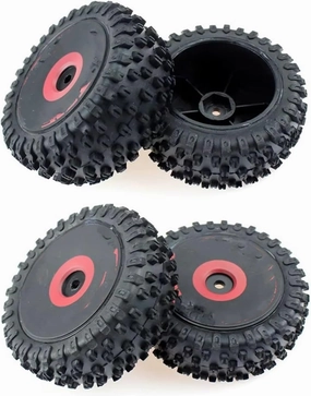 Compatible with Wltoys 124016 1/12 RC Car Upgrade Parts Spare Accessories Replacement 4Pcs Front and Rear Tires Wheel Tyre RC Wheel Tires
