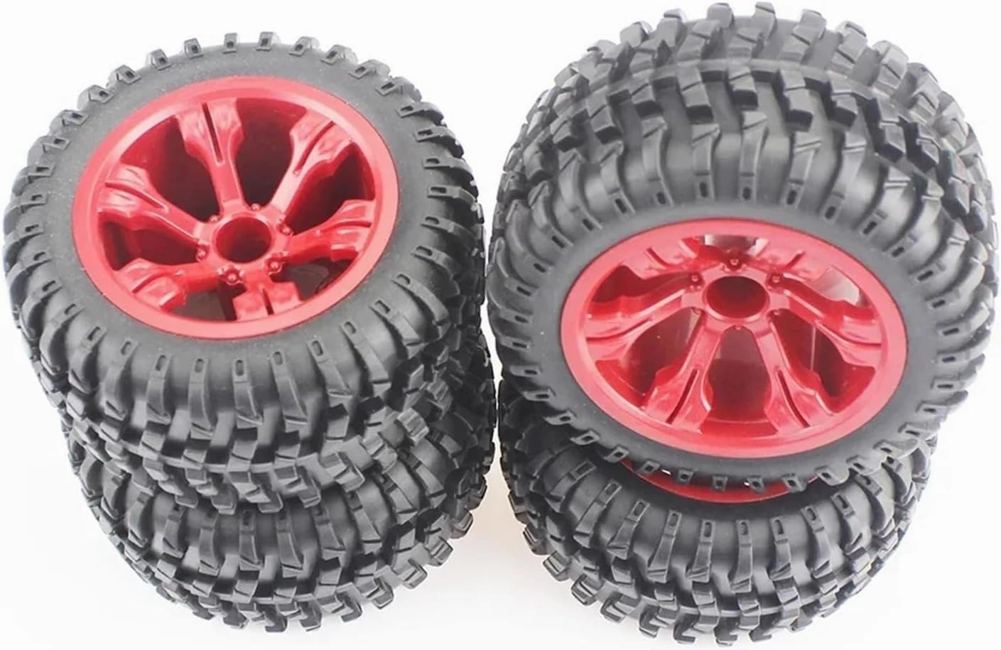 Compatible with WLtoys 12428 12427 1:12 Remote Control Car Upgrade Accessory Upgrade Parts 4 Pcs RC Car Rubber Tires RC Wheel Tires(Red)