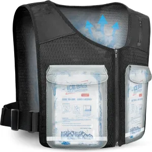 Cooling Vest for Men & Women - Ice Vest with 15pcs Ice Packs Short Cooling Jacket for Hot Weather Summer Work Sports, Adjustable & Reflective