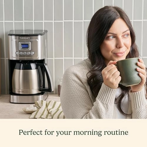 Cuisinart 12-Cup Coffee Maker with Thermal Coffee Carafe, Stainless Steel, Programmable Large Capacity Drip Coffee Machine for Home or Office, DCC-3400NAS, Silver