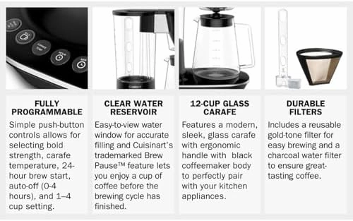 Cuisinart DCC-4000P1 12-Cup Programmable Coffee Center Coffeemaker - (Renewed)