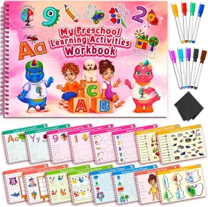Curious 2 Learn Preschool Learning Activities -Tracing Books for Kids Ages 3-5 - Toddler Handwriting Practice - Letter Tracing for Kids Preschool Kindergarten Workbooks 3-4, 4-5 - Learning Toys