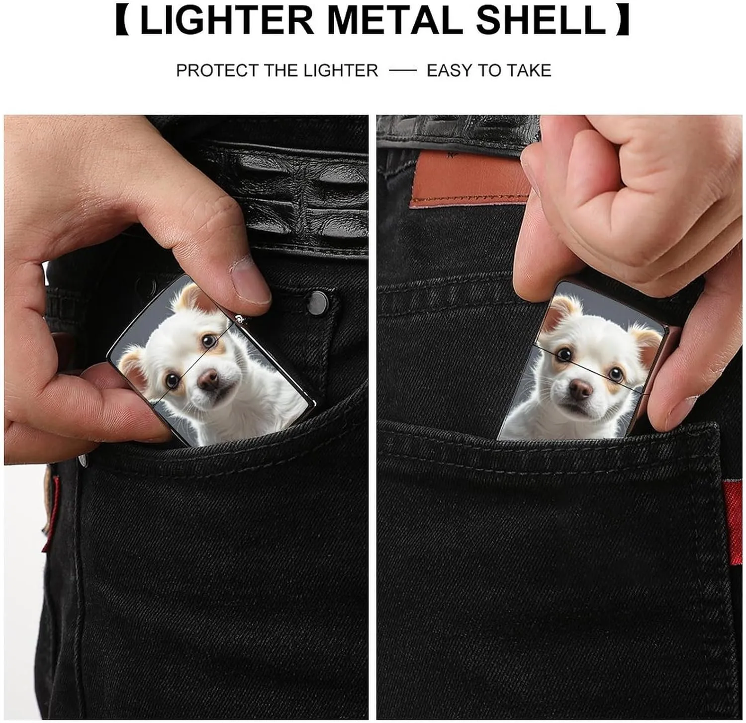 Cute Dog Lighter Case Waterproof Lighter Sleeve Lighters Protective Cover with Graffiti Design