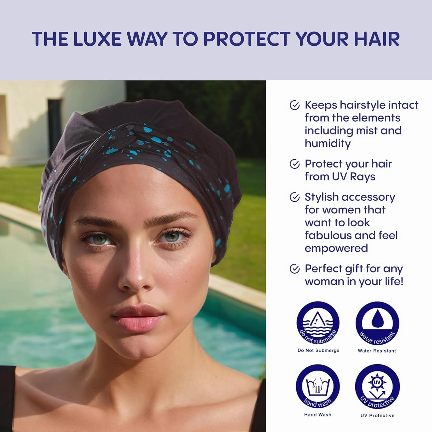 d’Hair Spa Facial Headband for Women, Hair Band for Skincare, Facial, Steam Room & Sauna Hat, Soft Stretchy Hair Wrap