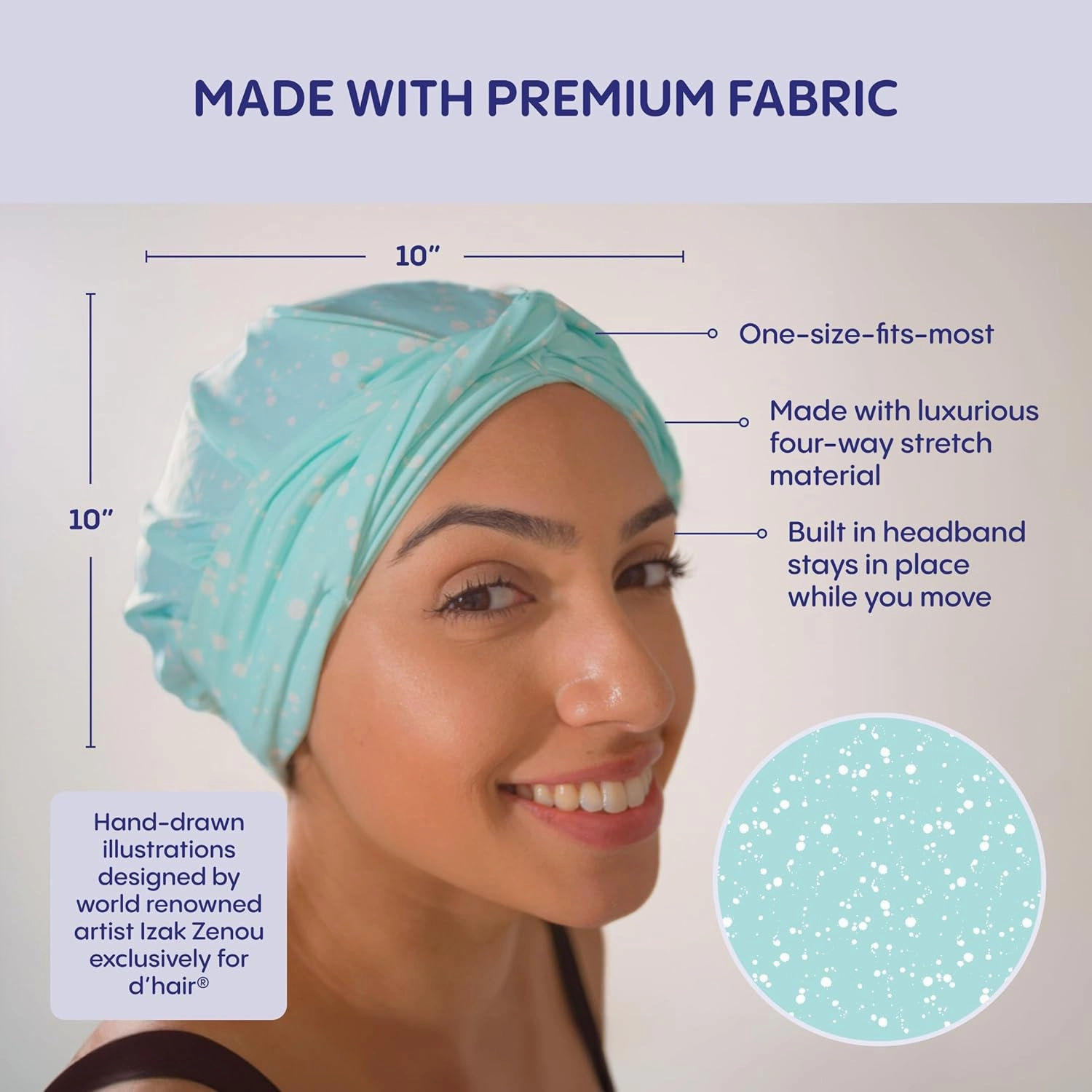 d’Hair Spa Facial Headband for Women, Hair Band for Skincare, Facial, Steam Room & Sauna Hat, Soft Stretchy Hair Wrap
