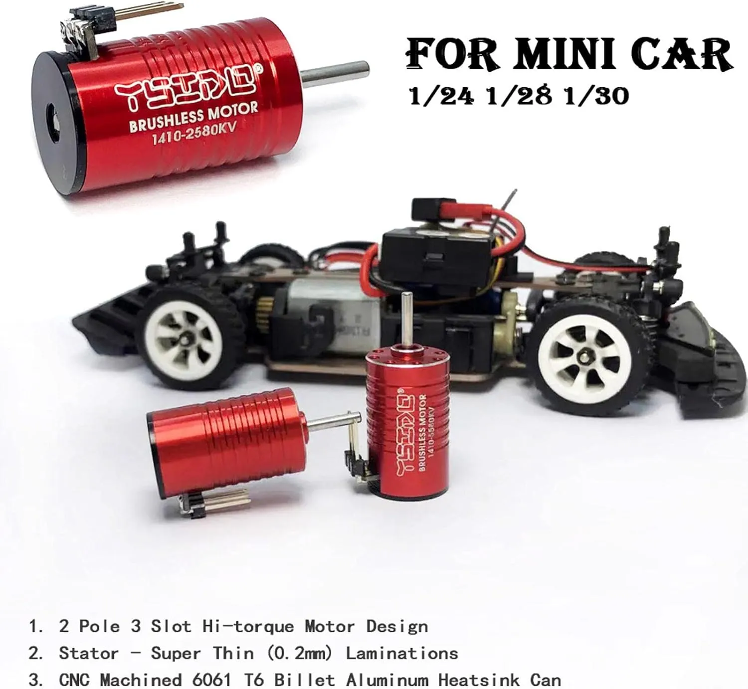 DAGIJIRD Racing Upgrade Brushless Motor Mini 1410 V2 Motor Replacement Accessory for Kyosho Mini-Z 1/24 1/28 RC Car