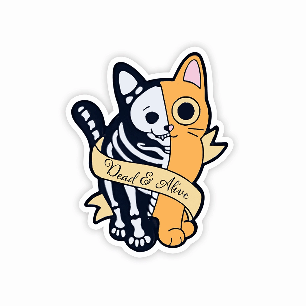 Dead & Alive Cat - Vinyl Sticker