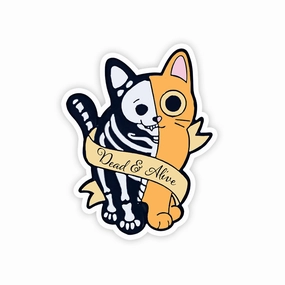 Dead & Alive Cat - Vinyl Sticker