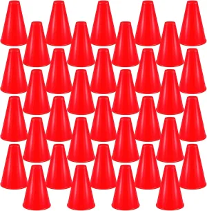 Deekin 36 Pieces Red Megaphone Party Accessory Cheer Plastic Megaphone Director Prop Noisemaker Toys for Party Favors Sports Match Game Outdoor Activities