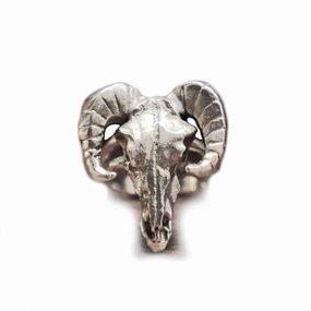 deer skull ring sterling silver 925 gazelle impala head men biker boho handmade (5.5)