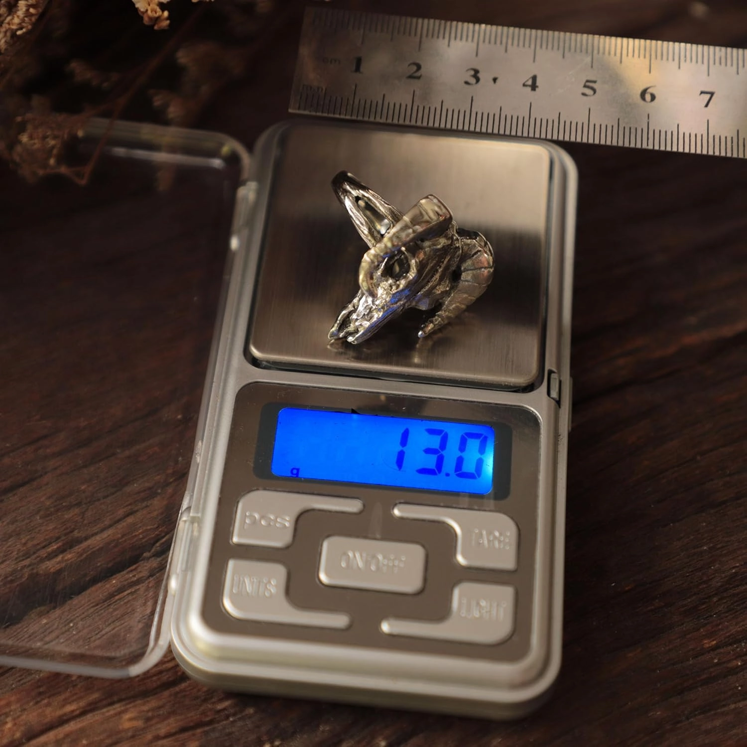 deer skull ring sterling silver 925 gazelle impala head men biker boho handmade (5.5)