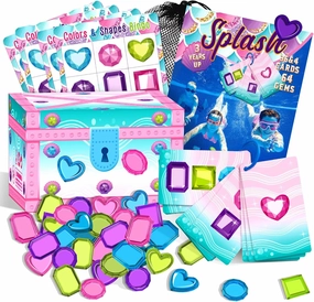 Deling Mermaid Diving Pool Toys - 106 PCS Underwater Scavenger Hunt Games Sets, Perfect Summer Fun Pool Games, Education Toys for Water Bath Swim, Gifts for Girls Ages 4-8-12, Diving Gems