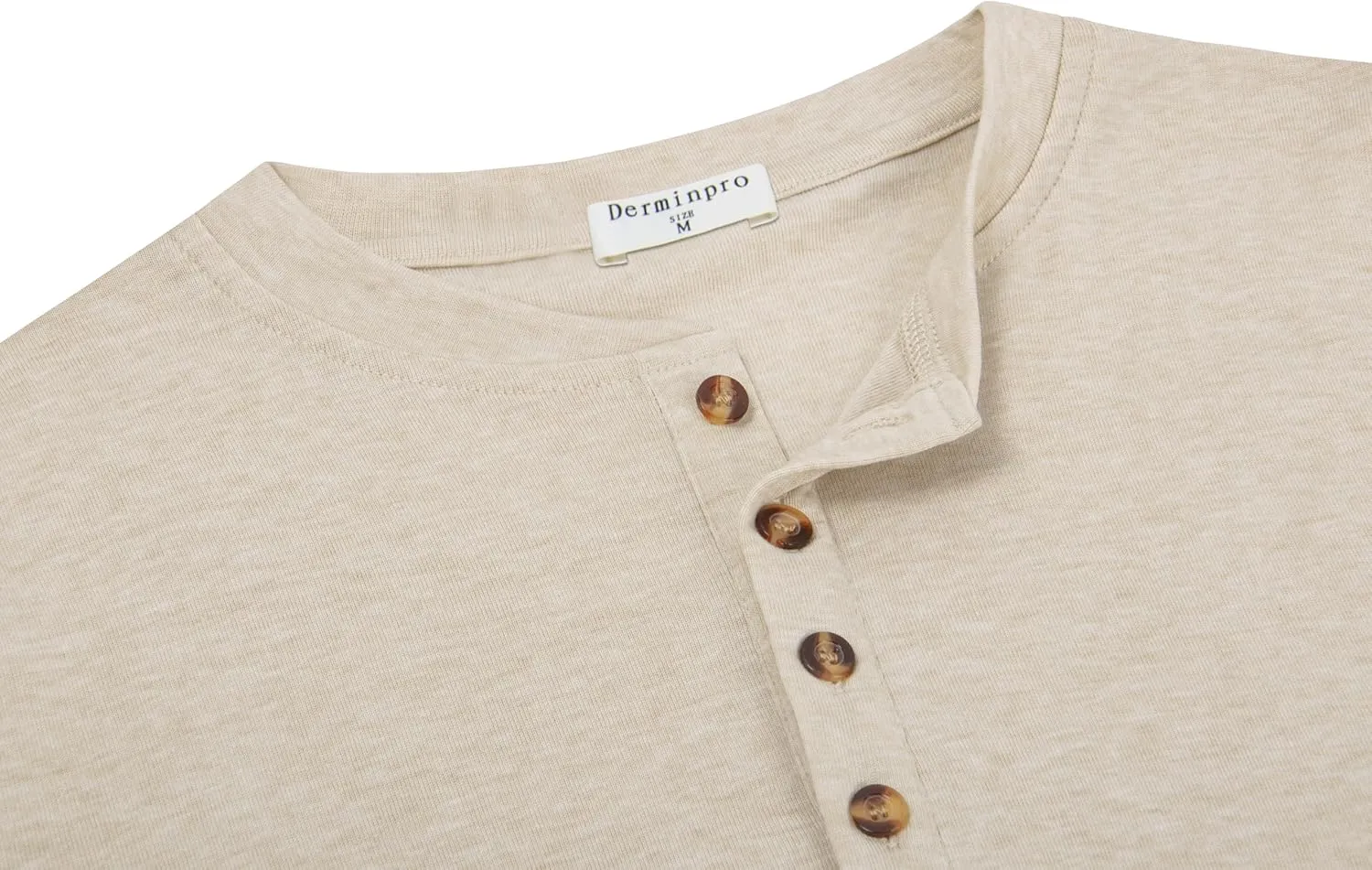 Derminpro Men's Henley Cotton Casual Short/Long Sleeve Lightweight Button T-Shirts