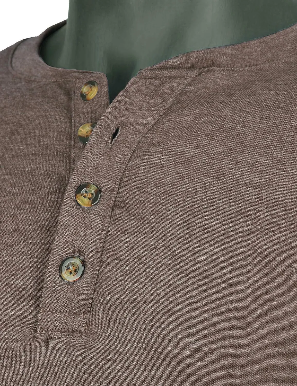 Derminpro Men's Henley Cotton Casual Short/Long Sleeve Lightweight Button T-Shirts