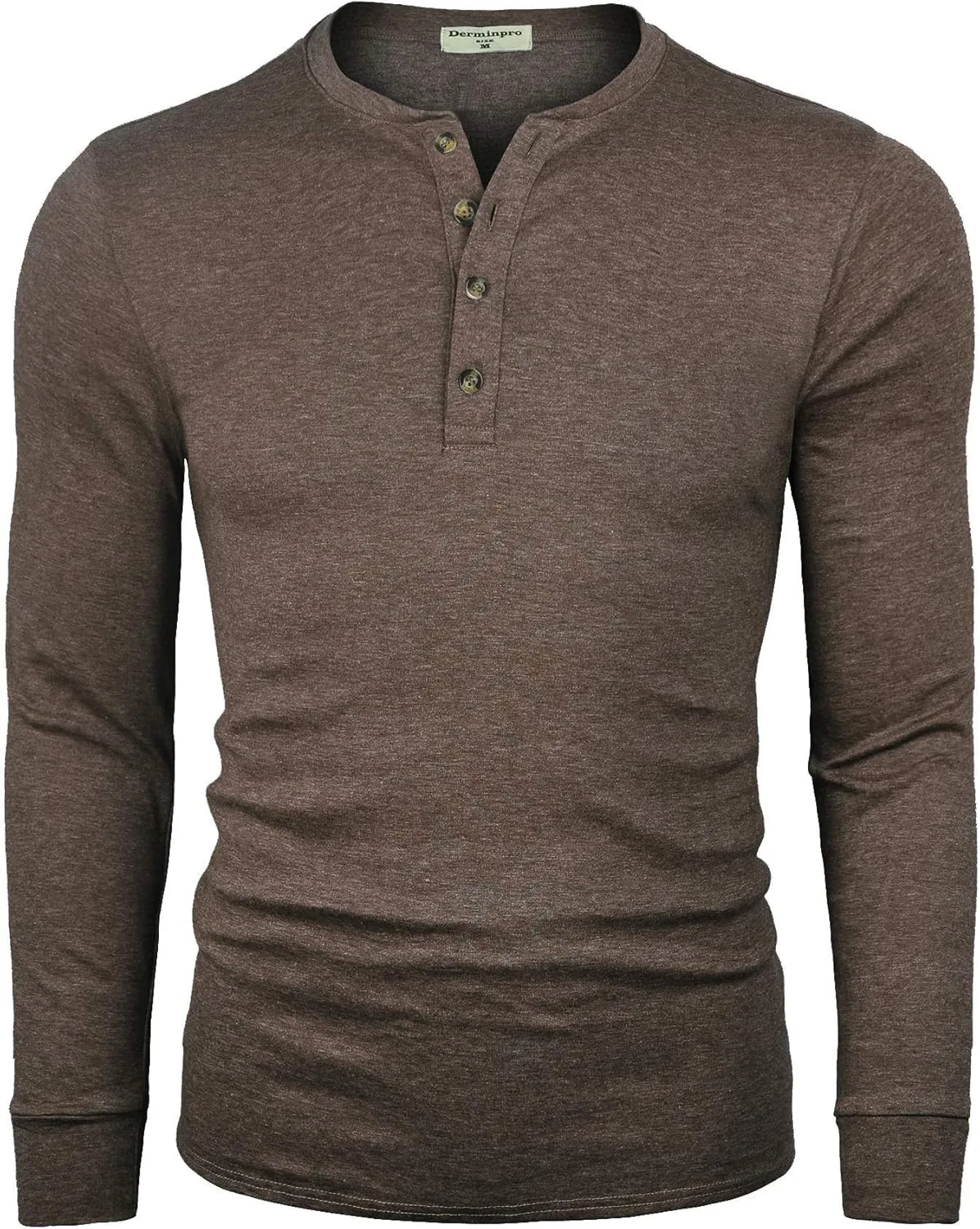 Derminpro Men's Henley Cotton Casual Short/Long Sleeve Lightweight Button T-Shirts