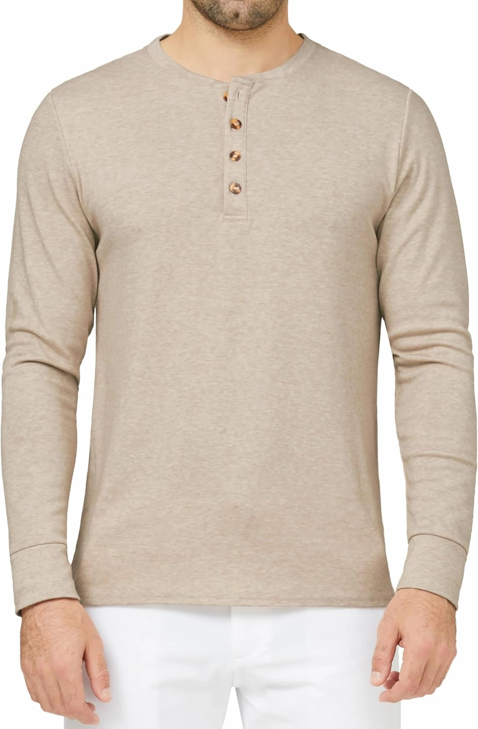 Derminpro Men's Henley Cotton Casual Short/Long Sleeve Lightweight Button T-Shirts