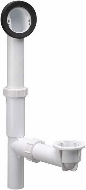 Design House 522458 PVC Rough-in Bath Drain Kit with Overflow and Adjustable Height and Depth, 1.5"W x 19.3"H, White