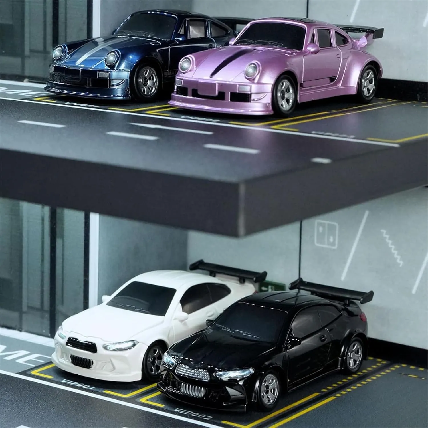 Desktop 4WD Mini Drift RC Car,1:64 Scale High Speed RC Drift Car for Desk, Remote Control Mini Racing Sports Cars Model Toys, Hobby Gift for Adults (Pink)