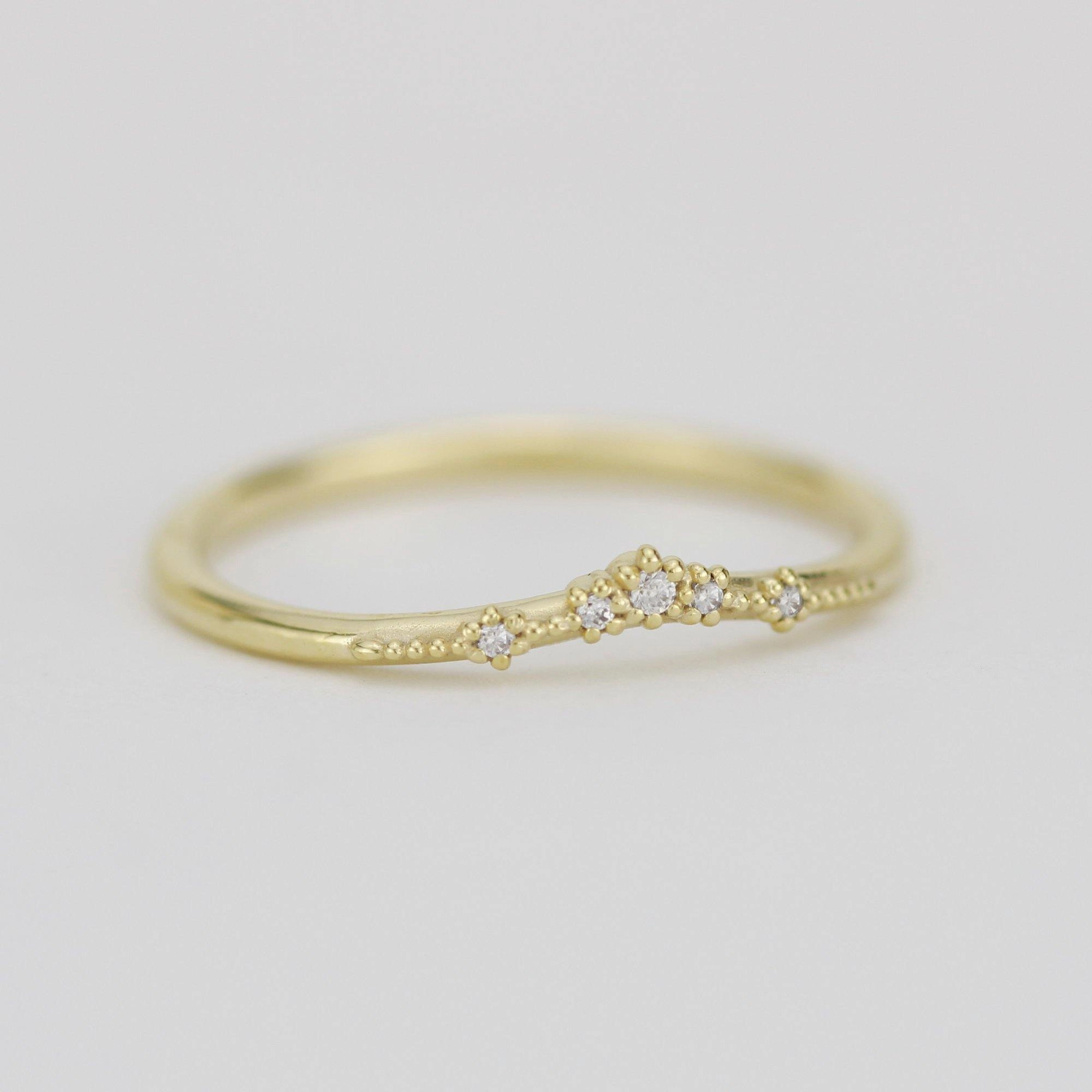 Diamond wedding band, alternative wedding band, unique wedding ring | R327WD