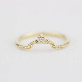 Diamond wedding band for women, alternative wedding band unique | R310WD