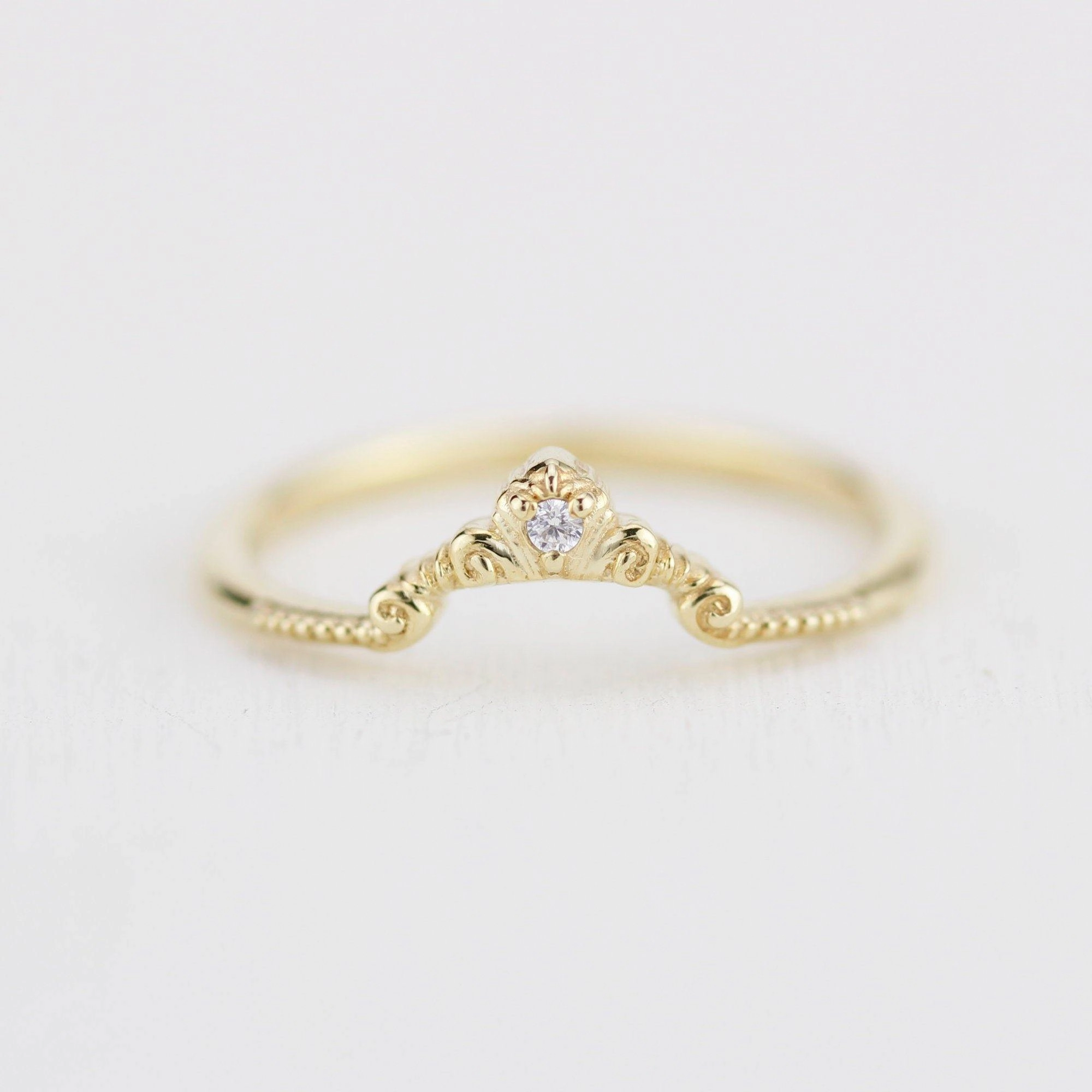 Diamond wedding band for women, alternative wedding band unique | R310WD